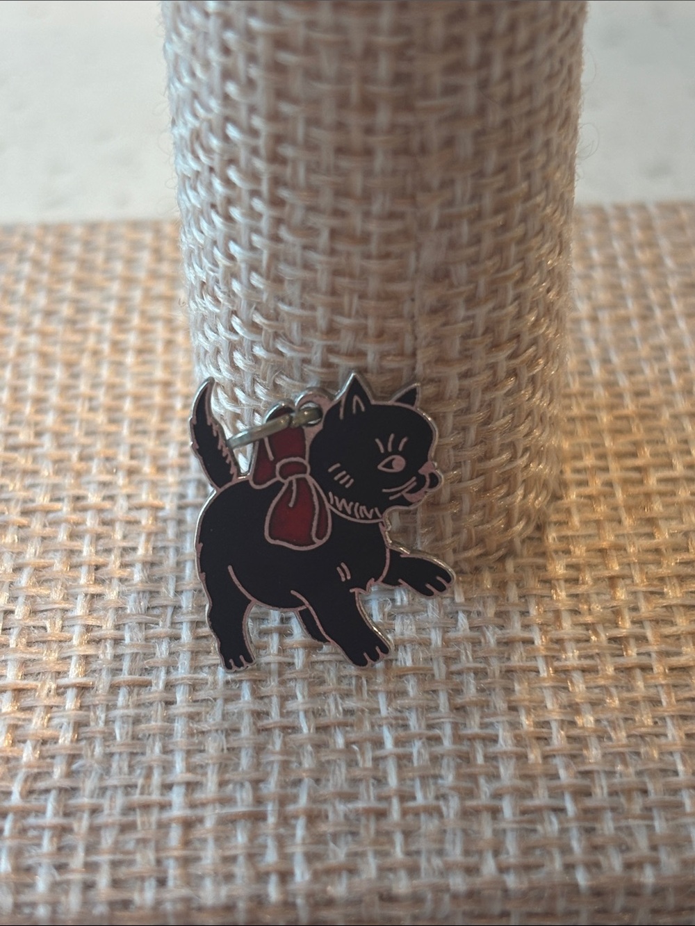 Vintage Signed Beau Sterling Silver Cat Charm Pendant